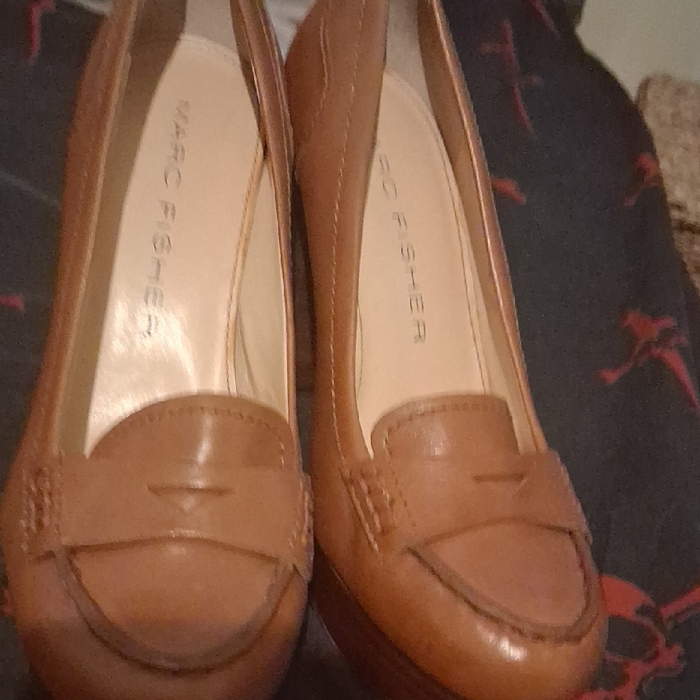 Marc Fisher Keeps Leather Penny Loafer Platforms